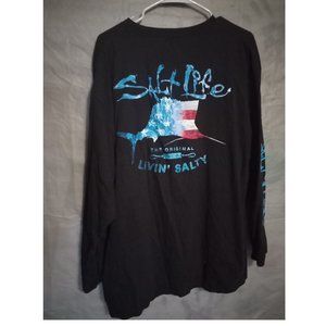 SALT LIFE , long sleeve t-shirt black whit USA colors size XL